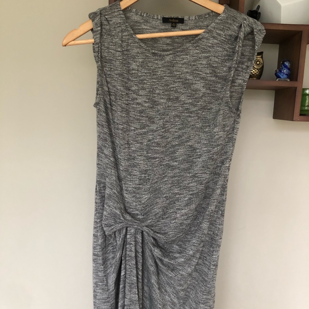Sleeveless Grey Ruched Maxi